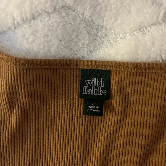 Wild Fable Brown Ribbed Top - Picture 2 of 3